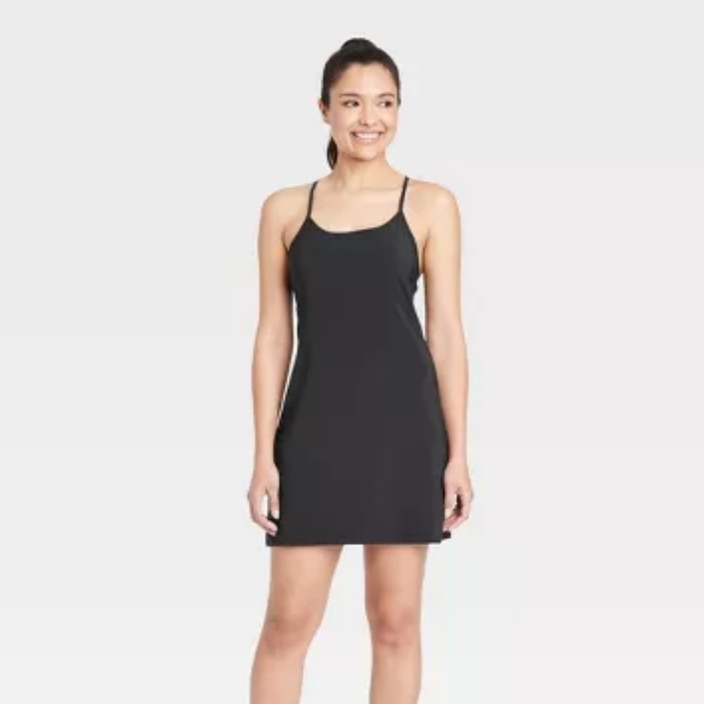 NWT Women's Flex Strappy Exercise Dress - All in Motion - Large Black